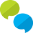 An icon showing two speech bubbles