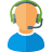 an icon showing a person wearing a headset