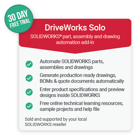 A graphic advertising the 30-Day DriveWorks Free Trial Offer.