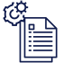 A icon showing documents with cogs