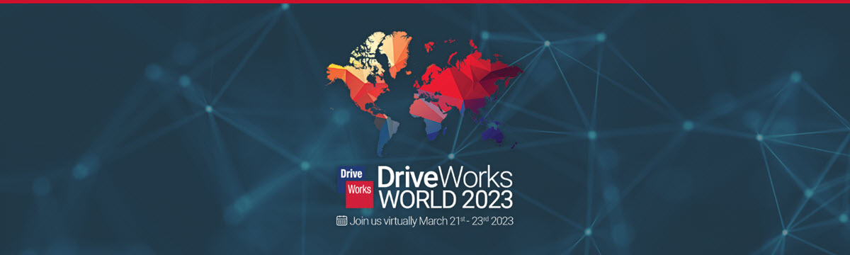 A banner image displaying the logo for DriveWorks World 2023