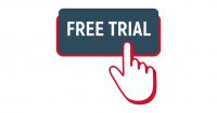 An icon showing a mouse clicking on a 'free trial' button