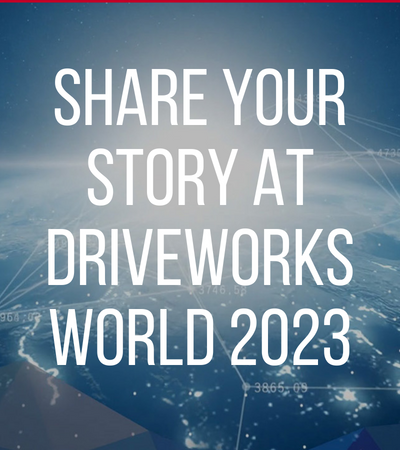 Graphic- share your story at DriveWorks World 2023