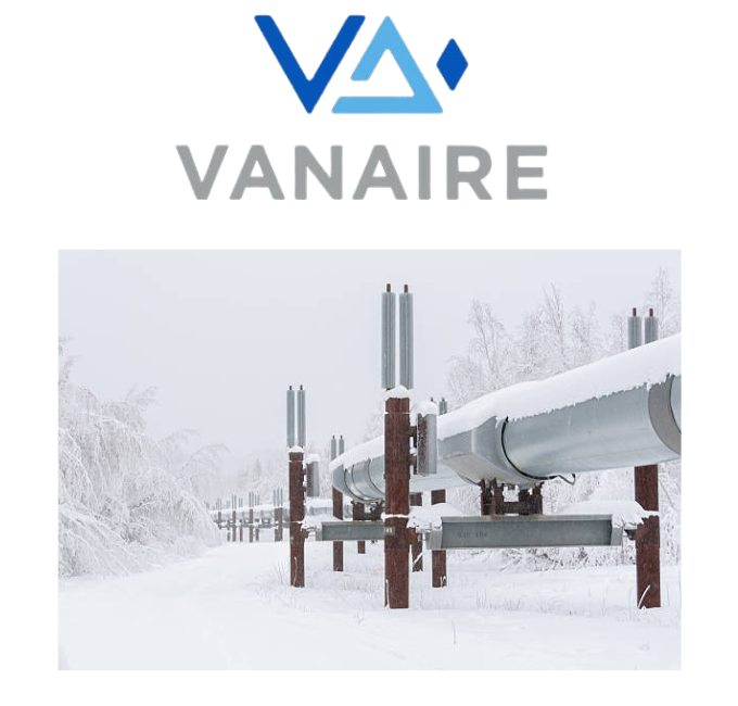 VanAire's logo and a picture of a trans Alaska Pipline.