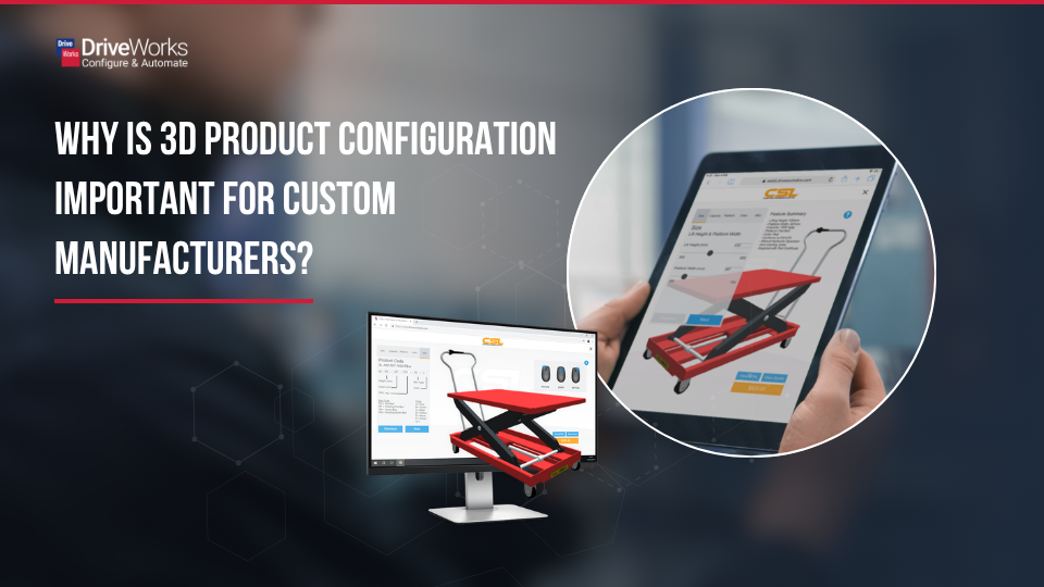 Why is 3D product configuration important for custom manufacturers?